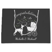 Dobermann Dog Baby shower Puppy Dobie Pinscher Groot Cadeauzakje (Voorkant)