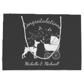 Dobermann Dog Baby shower Puppy Dobie Pinscher Groot Cadeauzakje (Achterkant)