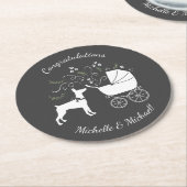 Dobermann Dog Baby shower Puppy Dobie Pinscher Ronde Kartonnen Onderzetter (Gebogen)