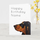 Dobermann Dog Deco Birthday Kaart (Gele Bloem)