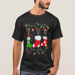 Dobermann Drie Kerst Soks Trui Kerstmis Doe T-shirt