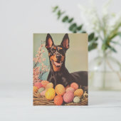 Dobermann  Easter Briefkaart (Staand voorkant)