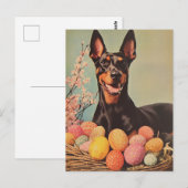 Dobermann  Easter Briefkaart (Voorkant / Achterkant)