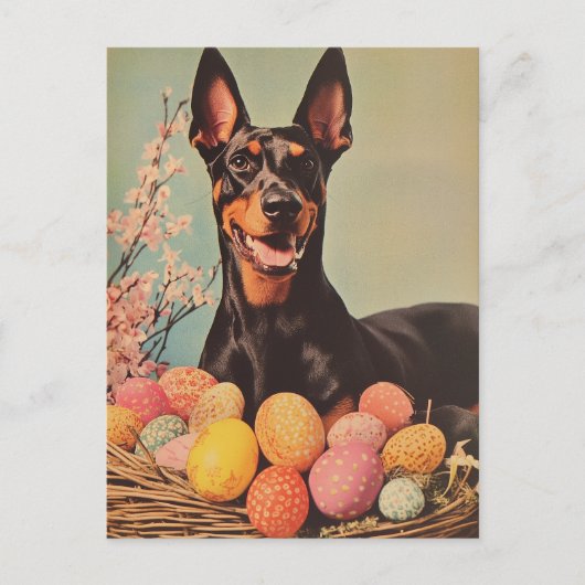 Dobermann  Easter Briefkaart (Voorkant)