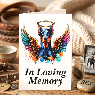 Dobermann Engel Hond Herdenking Rainbow Bridge Tri Kaart
