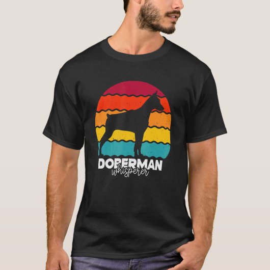 Dobermann Fluisteraar Retro Vintage T-shirt (Voorkant)