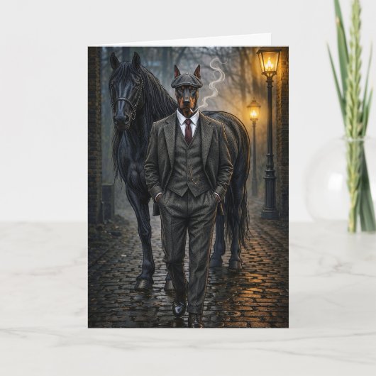 Dobermann Gangster Blank Kaart (Voorkant)