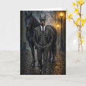 Dobermann Gangster Blank Kaart (Gele Bloem)
