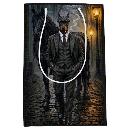 Dobermann Gangster Blank Medium Cadeauzakje (Voorkant)