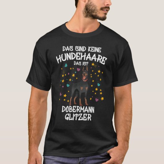 Dobermann Glitter Dog Holder Idea Dobi Dogs Fun T-shirt (Voorkant)
