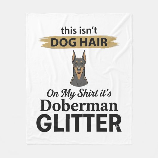 Dobermann Glitter Grappige Hond Liefhebber Vintage Fleece Deken (Voorkant)
