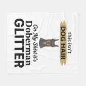 Dobermann Glitter Grappige Hond Liefhebber Vintage Fleece Deken (Voorkant (Horizontaal))