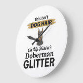 Dobermann Glitter Grappige Hond Liefhebber Vintage Grote Klok (Hoek)