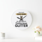 Dobermann Glitter Grappige Hond Liefhebber Vintage Grote Klok (Huis)
