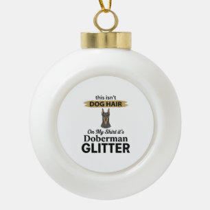 Dobermann Glitter Grappige Hond Liefhebber Vintage Keramische Bal Ornament