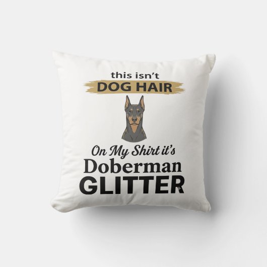 Dobermann Glitter Grappige Hond Liefhebber Vintage Kussen (Voorkant)