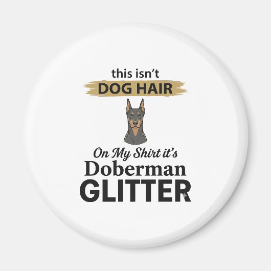 Dobermann Glitter Grappige Hond Liefhebber Vintage Magneet (Voorkant)