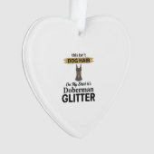 Dobermann Glitter Grappige Hond Liefhebber Vintage Ornament (voorkant)