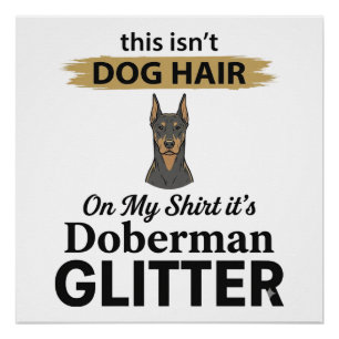 Dobermann Glitter Grappige Hond Liefhebber Vintage Perfect Poster