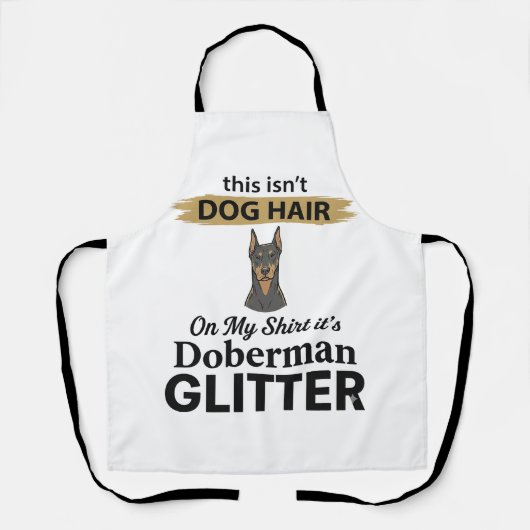 Dobermann Glitter Grappige Hond Liefhebber Vintage Schort (Voorkant)