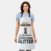 Dobermann Glitter Grappige Hond Liefhebber Vintage Schort (Gedragen)