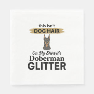 Dobermann Glitter Grappige Hond Liefhebber Vintage Servet