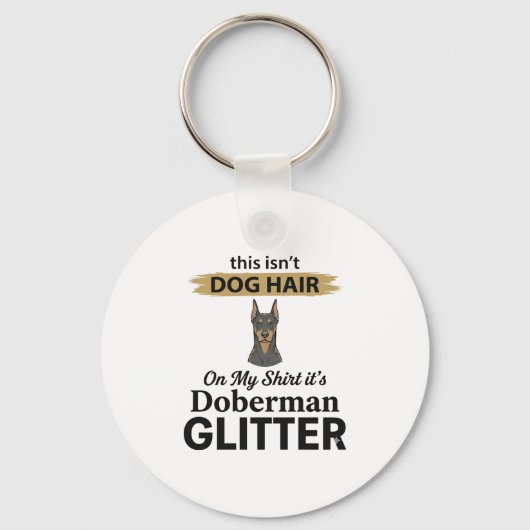 Dobermann Glitter Grappige Hond Liefhebber Vintage Sleutelhanger (Voorkant)