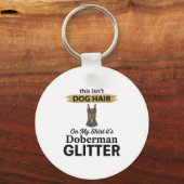 Dobermann Glitter Grappige Hond Liefhebber Vintage Sleutelhanger (Voorkant)