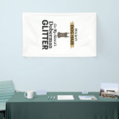 Dobermann Glitter Grappige Hond Liefhebber Vintage Spandoek (Beurs)