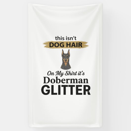 Dobermann Glitter Grappige Hond Liefhebber Vintage Spandoek (Verticaal)