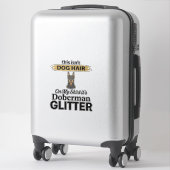 Dobermann Glitter Grappige Hond Liefhebber Vintage Sticker (Koffer)