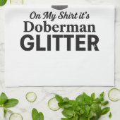 Dobermann Glitter Grappige Hond Liefhebber Vintage Theedoek (Gevouwen)