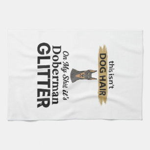 Dobermann Glitter Grappige Hond Liefhebber Vintage Theedoek