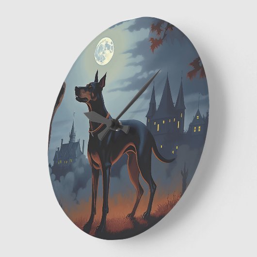 Dobermann Halloween Engverstorend Grote Klok (Hoek)