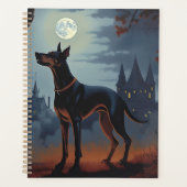 Dobermann Halloween Engverstorend Planner (Voorkant)
