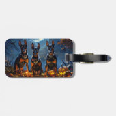 Dobermann Halloween Griezelen Bagagelabel (Achterkant horizontaal)