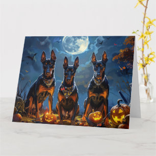 Dobermann Halloween Griezelen Kaart