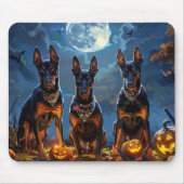 Dobermann Halloween Griezelen Muismat (Voorkant)