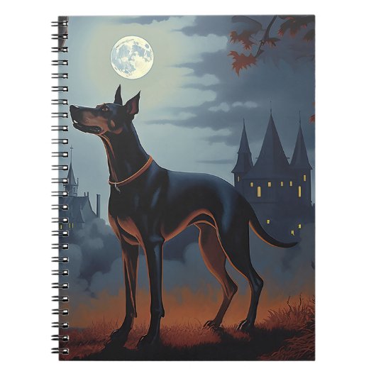 Dobermann Halloween Griezelen Notitieboek (Voorkant)