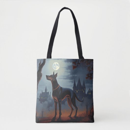 Dobermann Halloween Griezelen Tote Bag (Voorkant)