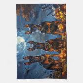 Dobermann Halloween Griezelig Theedoek (Verticaal)