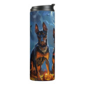 Dobermann Halloween Griezelig Thermosbeker (Gedraaid links)