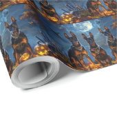 Dobermann Halloween Spokengeest Cadeaupapier (Rol Hoek)