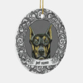 Dobermann-herinneringssieraad Keramisch Ornament (Rechts)