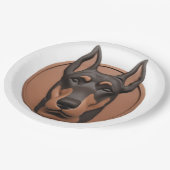 Dobermann Hond 3D Geïnspireerd Papieren Bordje (Gekanteld)