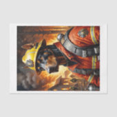 Dobermann hond als brandweerman - tissuepapier (Voorkant)