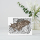 Dobermann Hond en Puppy Briefkaart (Staand voorkant)