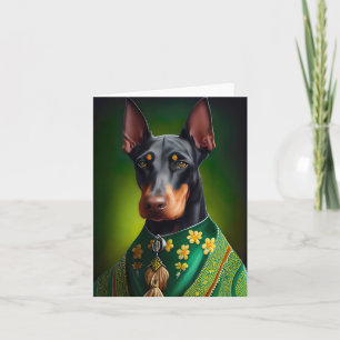 Dobermann-hond in St. Patrick's Day-jurk Kaart