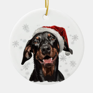 Dobermann-hond Kerst Persoonlijk Keramisch Ornament