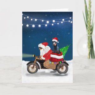 Dobermann-hond Kerstman Santa Claus   Kaart